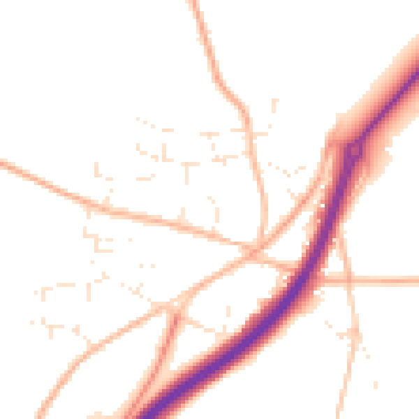 Daytime road noise heatmap for TR3 6XB