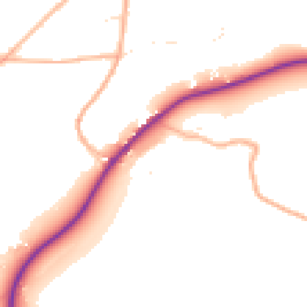 Daytime road noise heatmap for TR3 7JR