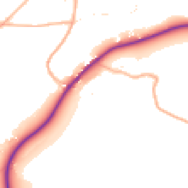 Daytime road noise heatmap for TR3 7PA