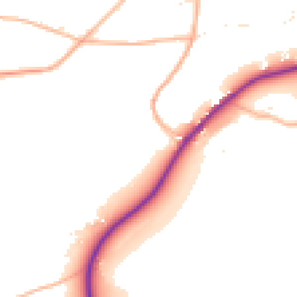 Daytime road noise heatmap for TR3 7PN