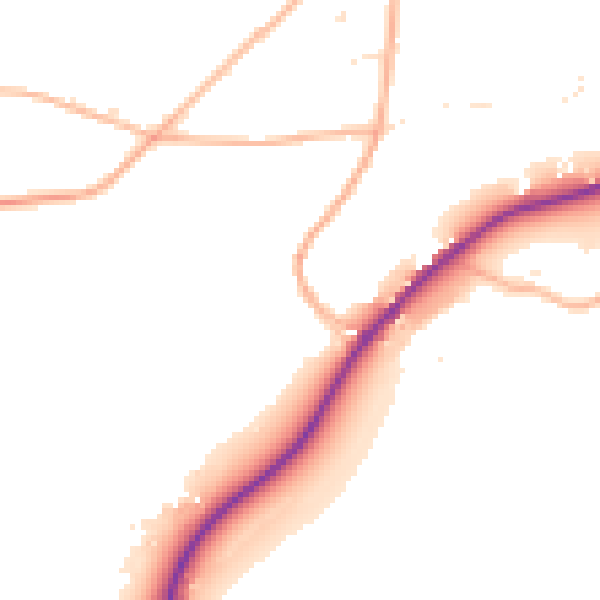 Daytime road noise heatmap for TR3 7PW