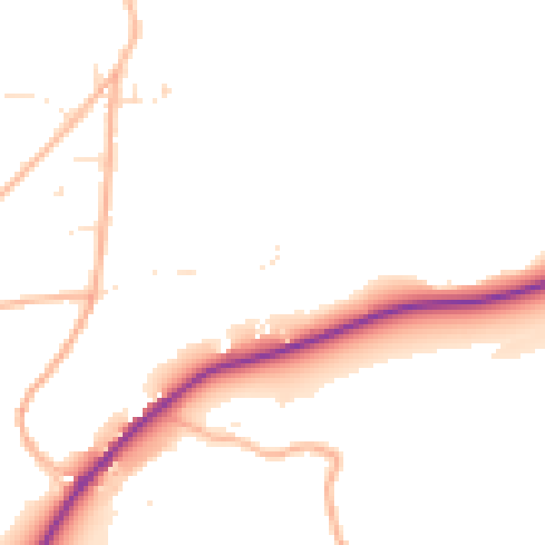 Daytime road noise heatmap for TR3 7QF