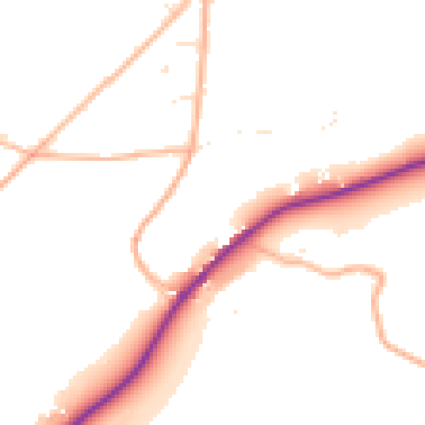Daytime road noise heatmap for TR3 7QG