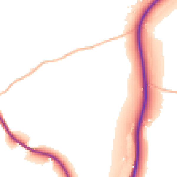 Daytime road noise heatmap for TR3 7QS