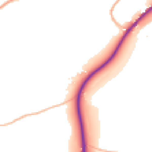 Daytime road noise heatmap for TR3 7QW