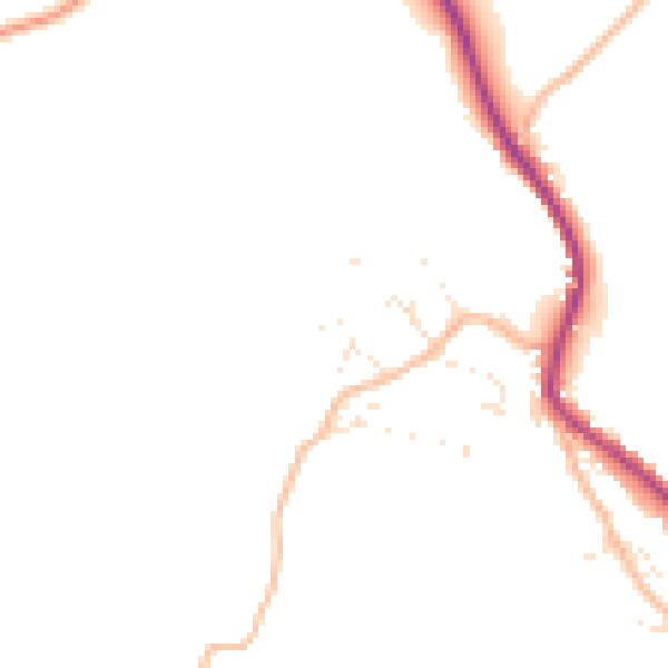 Daytime road noise heatmap for TR3 7RJ