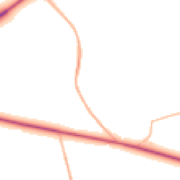 Daytime road noise heatmap for TR4 9DJ