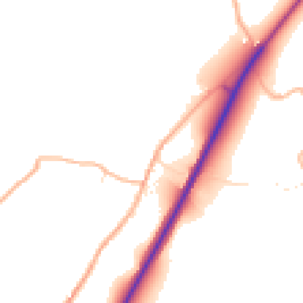Daytime road noise heatmap for TR4 9HX