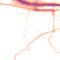 Daytime road noise heatmap for TR4 9NY
