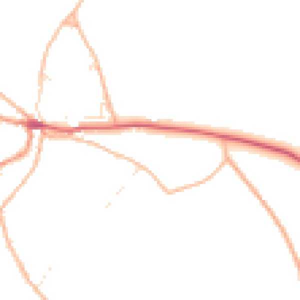 Daytime road noise heatmap for TR5 0RB
