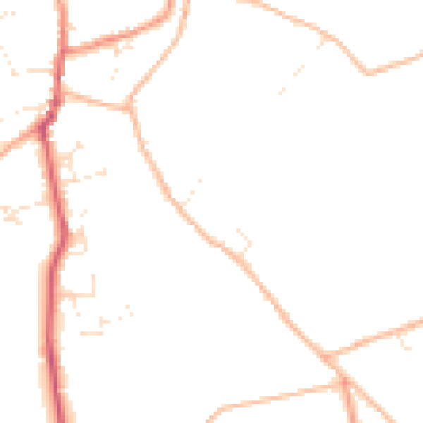 Daytime road noise heatmap for TR5 0YJ