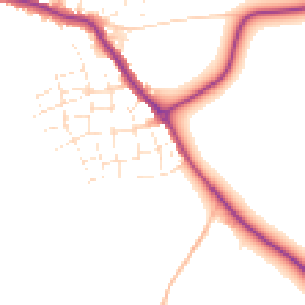 Daytime road noise heatmap for TR8 4FN