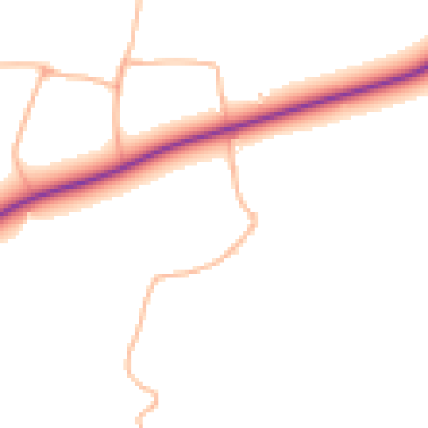 Daytime road noise heatmap for TR8 4UT