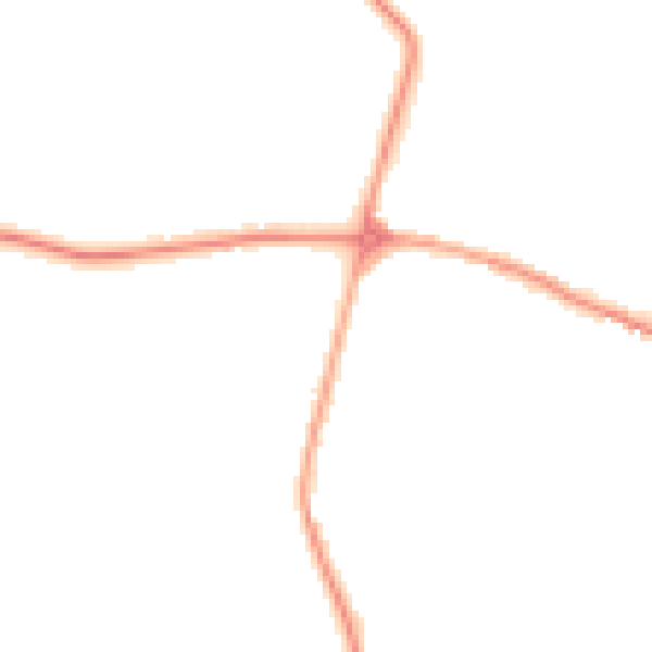 Night-time road noise heatmap for TR8 4WE