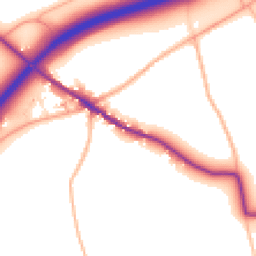 Daytime road noise heatmap for TR8 5DR