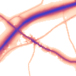 Daytime road noise heatmap for TR8 5DU