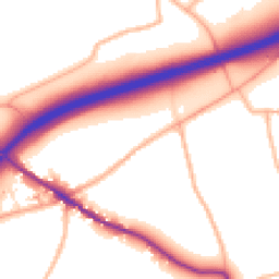 Daytime road noise heatmap for TR8 5DZ