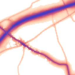 Daytime road noise heatmap for TR8 5EA