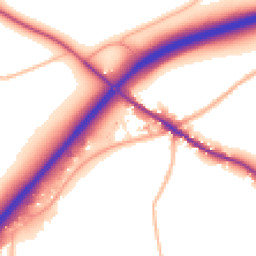 Daytime road noise heatmap for TR8 5EG