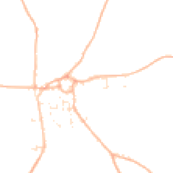 Daytime road noise heatmap for TR8 5NY