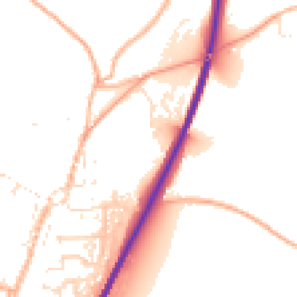 Daytime road noise heatmap for TR9 6AD