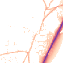 Daytime road noise heatmap for TR9 6AQ