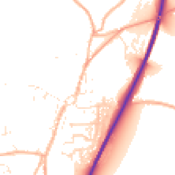 Daytime road noise heatmap for TR9 6AX