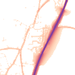 Daytime road noise heatmap for TR9 6AY