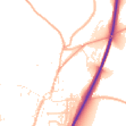 Daytime road noise heatmap for TR9 6AZ