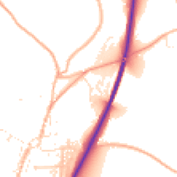 Daytime road noise heatmap for TR9 6BE