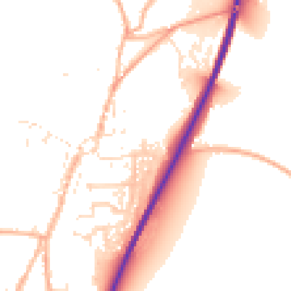 Daytime road noise heatmap for TR9 6BG