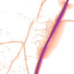 Daytime road noise heatmap for TR9 6BL