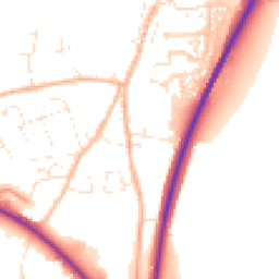 Daytime road noise heatmap for TR9 6DS