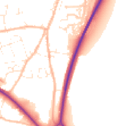 Daytime road noise heatmap for TR9 6GR