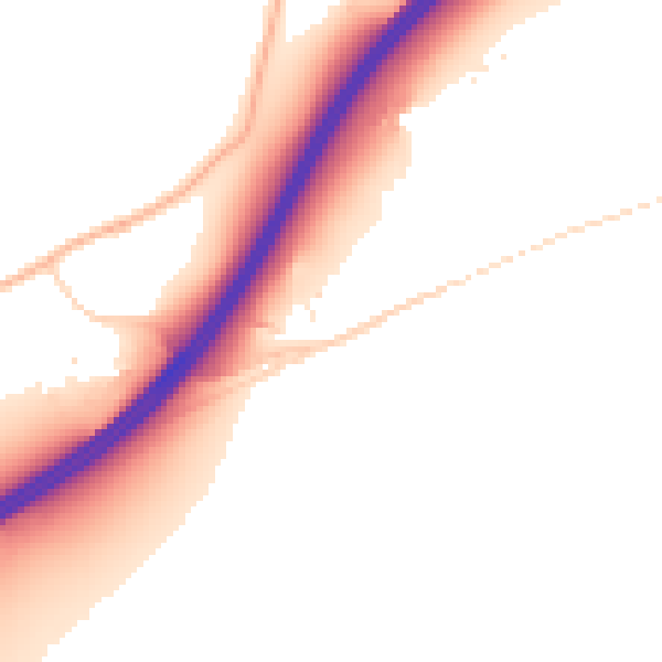 Daytime road noise heatmap for TR9 6HP