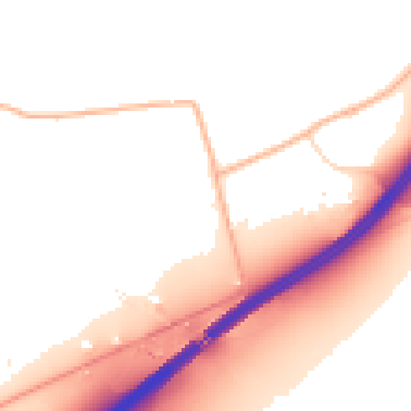 Daytime road noise heatmap for TR9 6HR