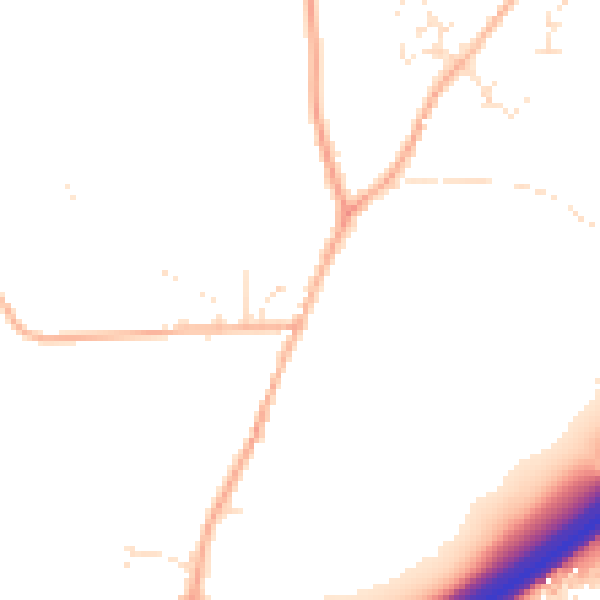 Daytime road noise heatmap for TR9 6JU