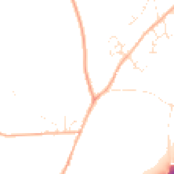 Daytime road noise heatmap for TR9 6JY