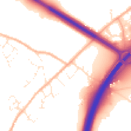 Daytime road noise heatmap for TR9 6LA