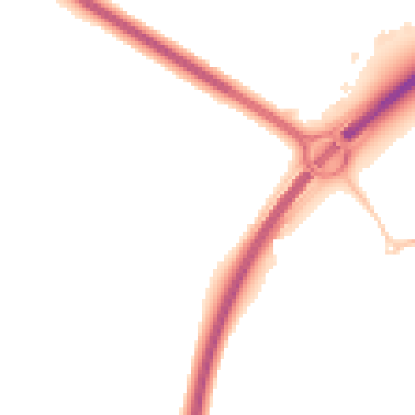 Night-time road noise heatmap for TR9 6LQ