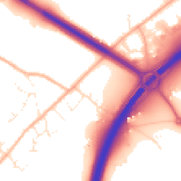 Daytime road noise heatmap for TR9 6NB