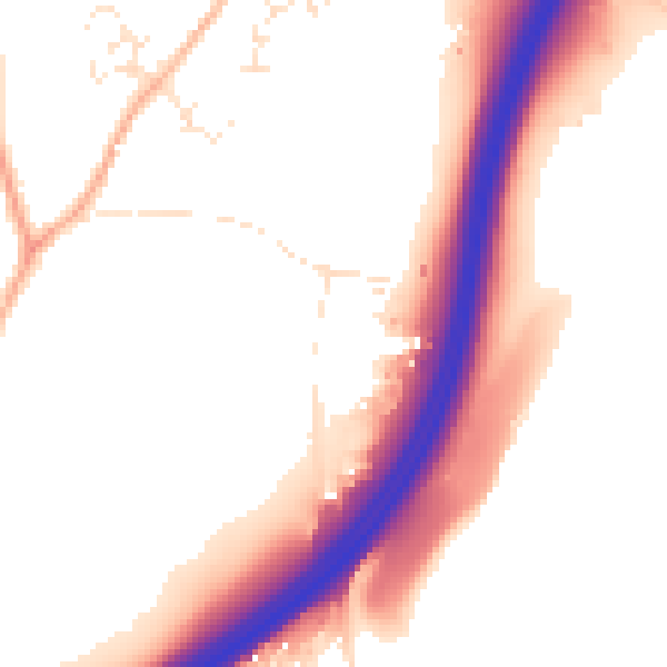 Daytime road noise heatmap for TR9 6NL