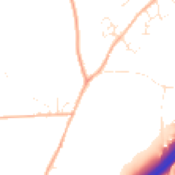 Daytime road noise heatmap for TR9 6NP