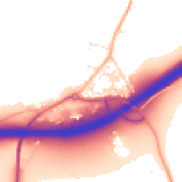 Daytime road noise heatmap for TR9 6NZ