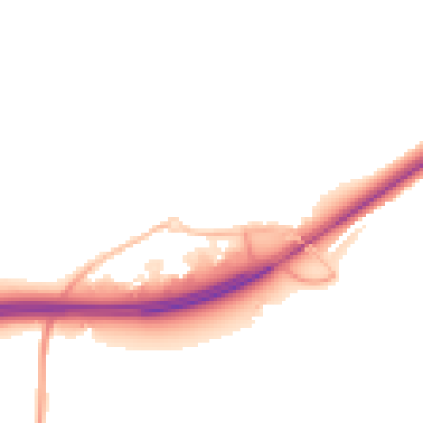 Night-time road noise heatmap for TR9 6NZ