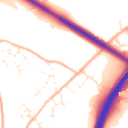 Daytime road noise heatmap for TR9 6QJ