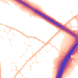 Daytime road noise heatmap for TR9 6QL