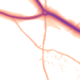 Daytime road noise heatmap for TR9 6QR