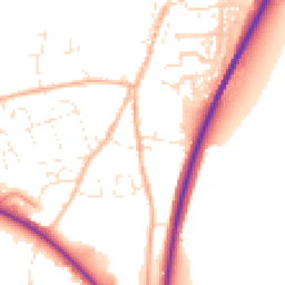 Daytime road noise heatmap for TR9 6RY
