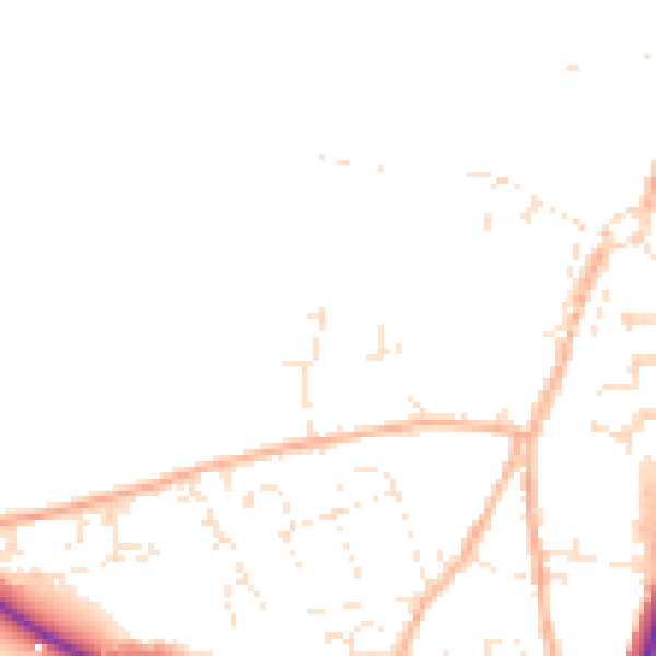Daytime road noise heatmap for TR9 6SJ